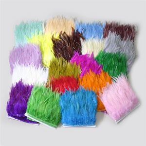 Manufacturer 10-15CM 4-6inch Chicken Rooster Tail Feathers Trims Strip for Wedding Party Clothing Rooster Feather Trim