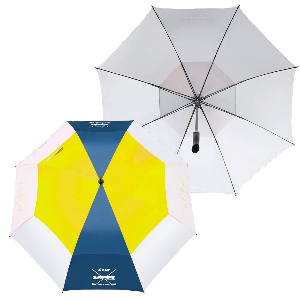 wholesale custom 30 Inch Large Windproof Logo Prints Big Luxury  Double Layer golf Umbrella