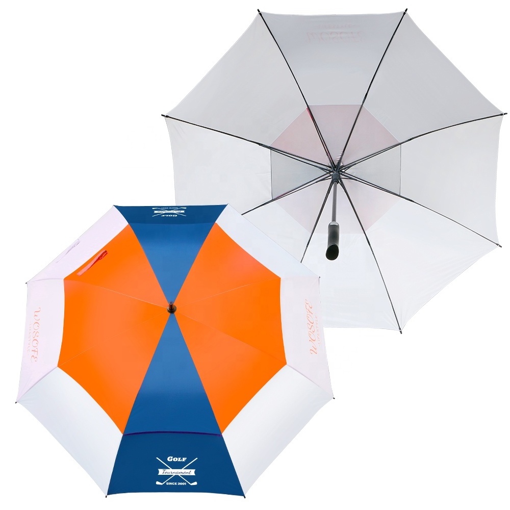 wholesale custom 30 Inch Large Windproof Logo Prints Big Luxury  Double Layer golf Umbrella