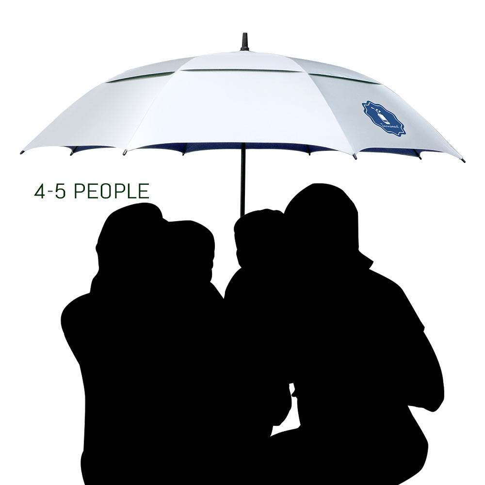 Ready to Ship 60 Inch Large Windproof Sunblock Double Layer Golf Umbrella Automatic Button 8 Panels Umbrella