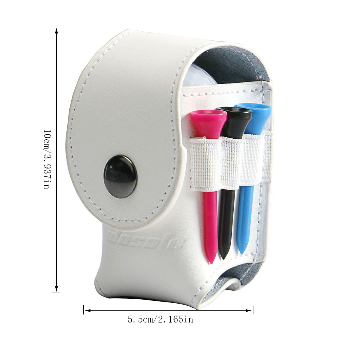 Wholesale genuine leather Golf Ball Bag Mini Golf Ball Holder Pouch Case with tee and golf divot tool