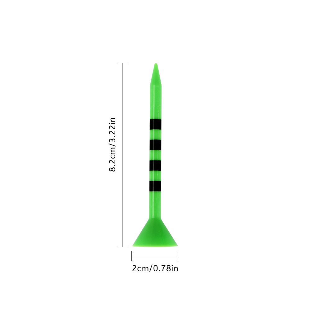 Factory Price 83mm Mixed Colors Professional Durable Plastic Golf Tee with Stripe Printing Low Friction and Resistance