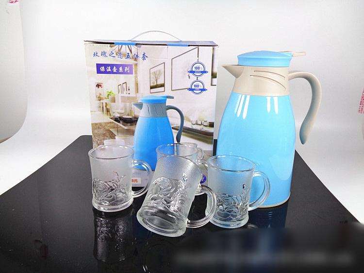 Wholesale 6pcs Glass Cup Set With Gift Box Drinking Glass Small Glass Cup Set Tea Pot Set