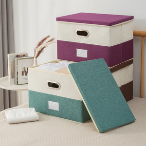 Household Foldable Clothes Storage Bins Fabric Cube Boxes Organizer With Handles Storage Box For Home Organizer