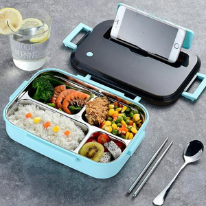 Custom Insulated Stainless Steel Bento Lunch Box Kids School Biodegradable Leakproof Tiffin Lunch Box With Spoon And Fork