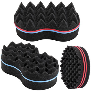 Twist Sponge for Black Men Hair Sponge Twist Brush Curl Sponge Tornado Locking Afro Curling Coil Comb Two-Side