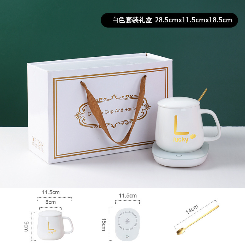 Hot Sale Auto On Off Gravity induction Mug Office Desk Use Candle ceramic Coffee Cup Warmer Set Thermostatic Cup