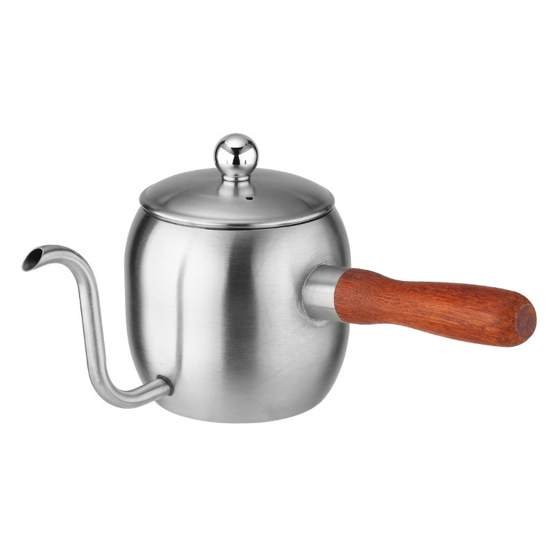 New Design Gooseneck 304 Stainless Steel Coffee Pot with Long Wooden Handle  Pour Over Kettle Tea Coffee Pot