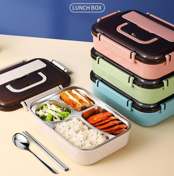 Custom Insulated Stainless Steel Bento Lunch Box Kids School Biodegradable Leakproof Tiffin Lunch Box With Spoon And Fork