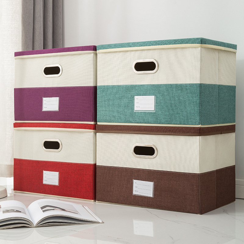 Household Foldable Clothes Storage Bins Fabric Cube Boxes Organizer With Handles Storage Box For Home Organizer