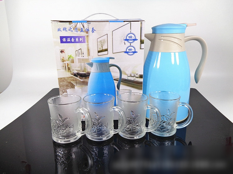 Wholesale 6pcs Glass Cup Set With Gift Box Drinking Glass Small Glass Cup Set Tea Pot Set