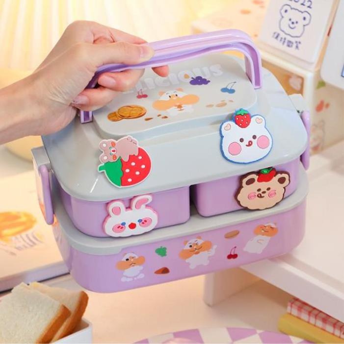 Factory Wholesale Cute Lunch Box Office Portable INS Microwave Heated Picnic Fruit Bento box