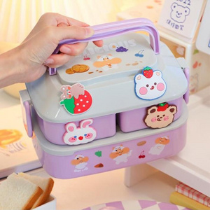 Factory Wholesale Cute Lunch Box Office Portable INS Microwave Heated Picnic Fruit Bento box