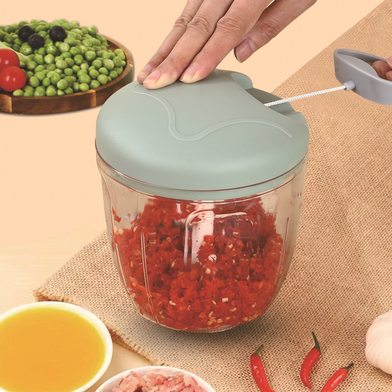 500ml/900ml Hot Hand-held Plastic Manual Pull Vegetables Chopper Meat Grinder Garlic Mincer Onion Cutter