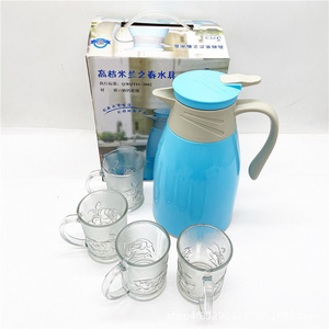 Wholesale 6pcs Glass Cup Set With Gift Box Drinking Glass Small Glass Cup Set Tea Pot Set