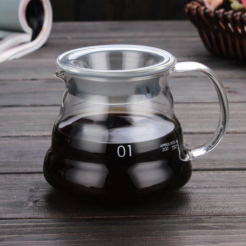 V60 Clear Cloud Range Coffee Server 360ml High Borosilicate Glass Pour Over Coffee Server Pot