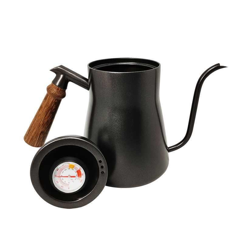 Stainless Steel 304 Food Grade Pour Over Gooseneck Coffee Drip Kettle With Wooden Handle