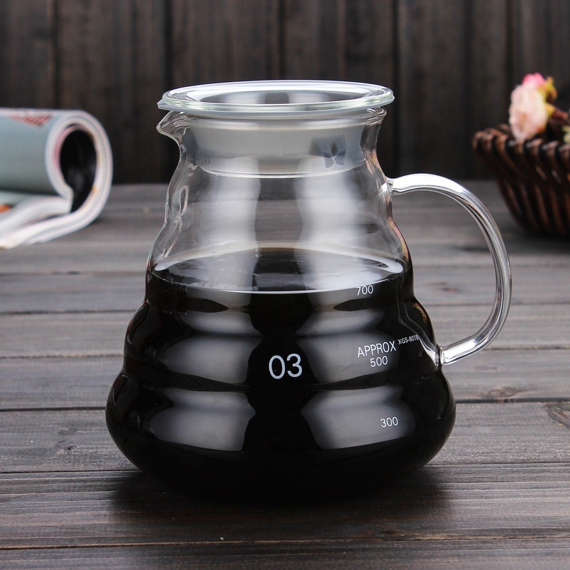 V60 Clear Cloud Range Coffee Server 360ml High Borosilicate Glass Pour Over Coffee Server Pot