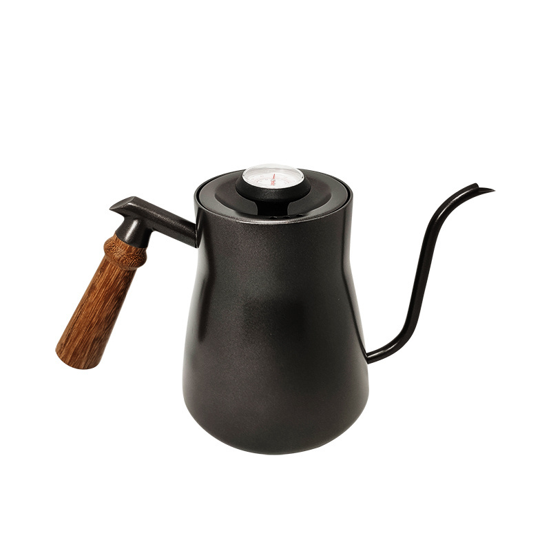 Stainless Steel 304 Food Grade Pour Over Gooseneck Coffee Drip Kettle With Wooden Handle