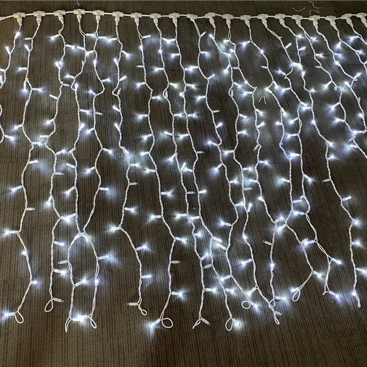 waterproof  IP44  outdoor Christmas LED light  curtain  string transparent PVC wire extendable garland fairy lights