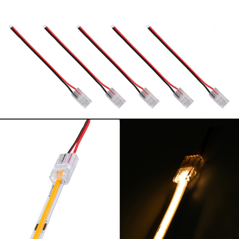 T Shape L shape 2 Pin 8mm 10mm Solderless Screw LED Strip Light Connector for 12V 24V Single Color LED Light Strip