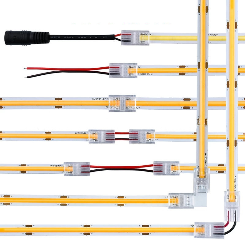 IP67 IP68 L shape PCB Board Splitter Right Angle Strip Light 2 3 4 pin 8mm 10mm RGB LED Strip Connectors