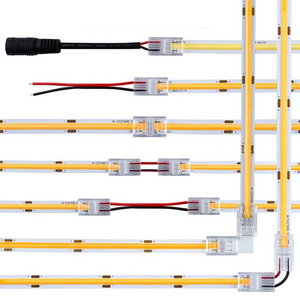 IP67 IP68 L shape PCB Board Splitter Right Angle Strip Light 2 3 4 pin 8mm 10mm RGB LED Strip Connectors