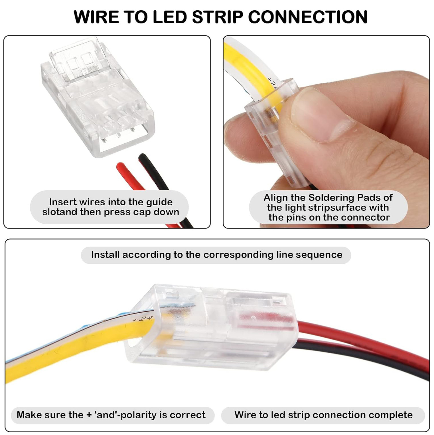 IP20 IP67 Power Cable 8mm 10mm Wire plug adapter Solderless 2 3 4 5 pin led strip light connector For Led