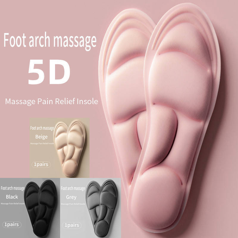 Sponge Massage Shoe Insole 5D Arch Support sweat insoles Shock Absorption Super Soft Insoles