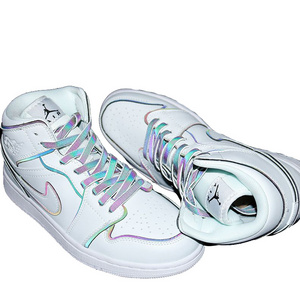 New Holographic Reflective Shoelaces fashion Cool Sneakers Running Shoes fluorescent Laces Kids Adult Unisex Leisure Laces