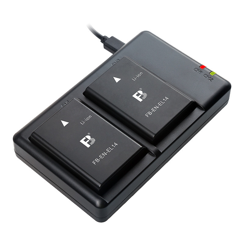 FB DC EN-EL14 Double groov for Nikon el14 battery charger D3300 D3400 D3200 D5300 D5600 D5100 D5200 P7000 P7100 P7700   charger