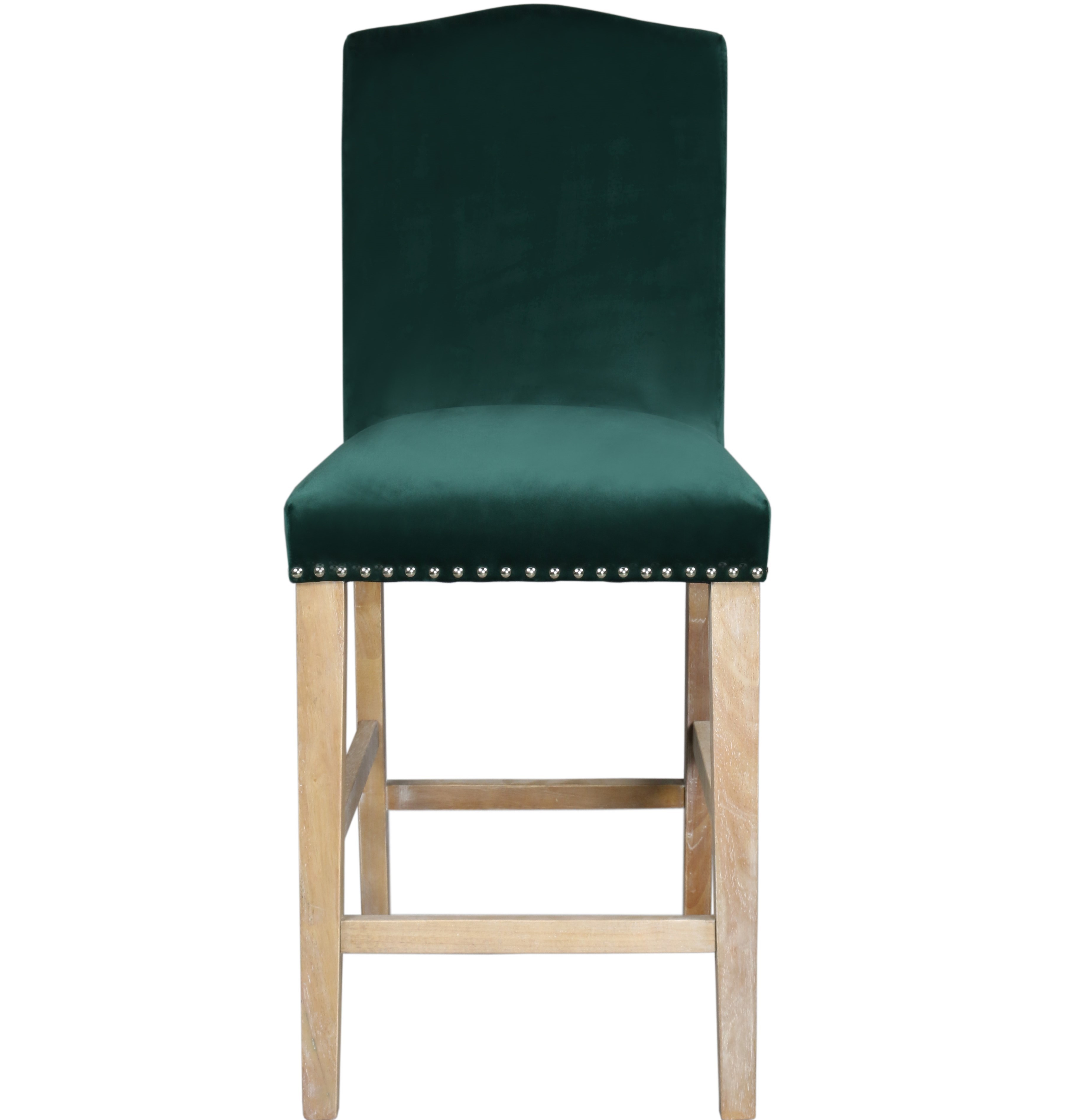 Traditional Comfortable Velvet Fabric Wooden Barstool Solid Wood Counter Stool with Backrest Upholstered Bar Furniture