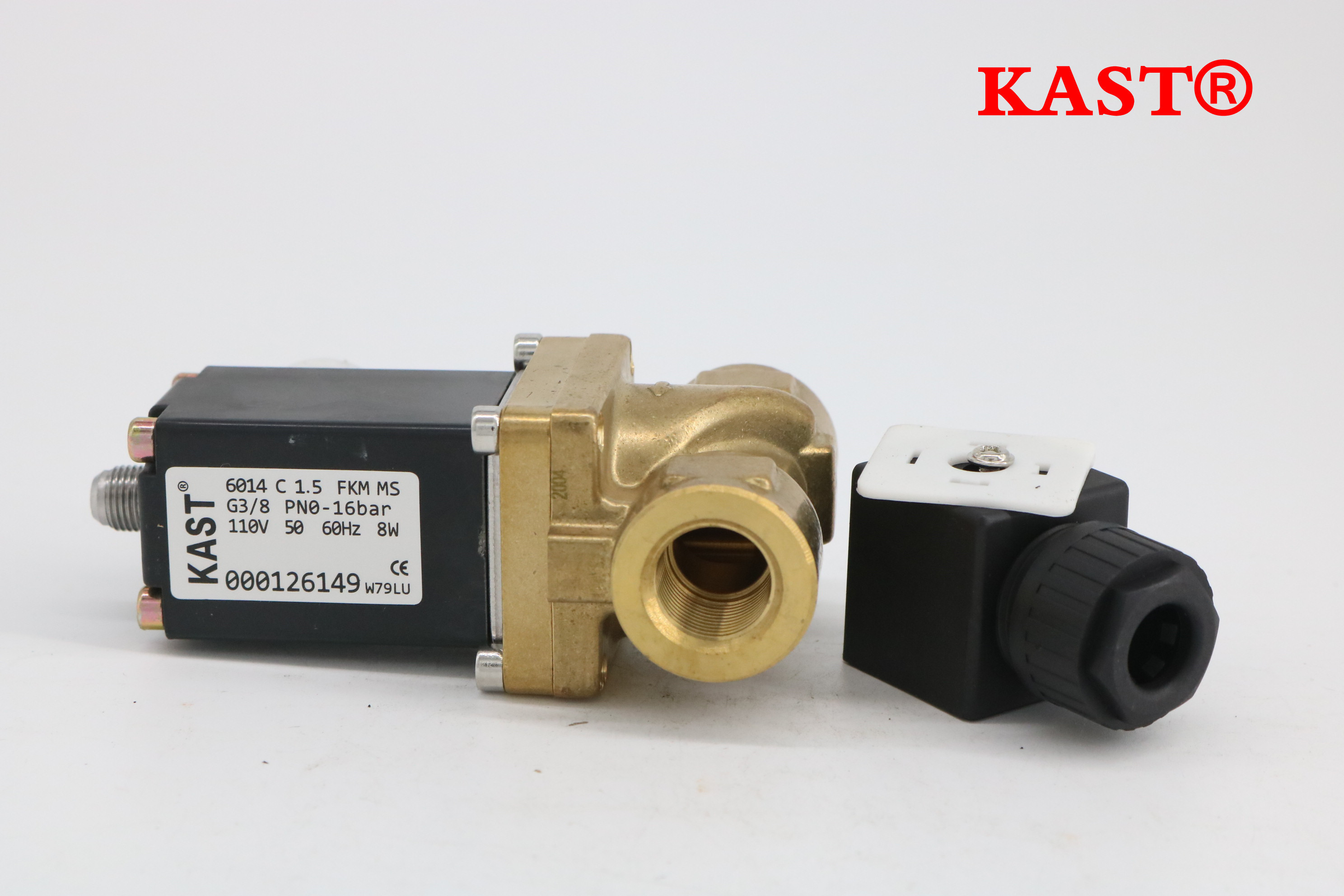 Kast Brand 1/8'', 1/4'', 3/8'', 1/2 '' 1 inch China Factory 3 Way Screw Air Compressor Parts Water Solenoid Valve 24V