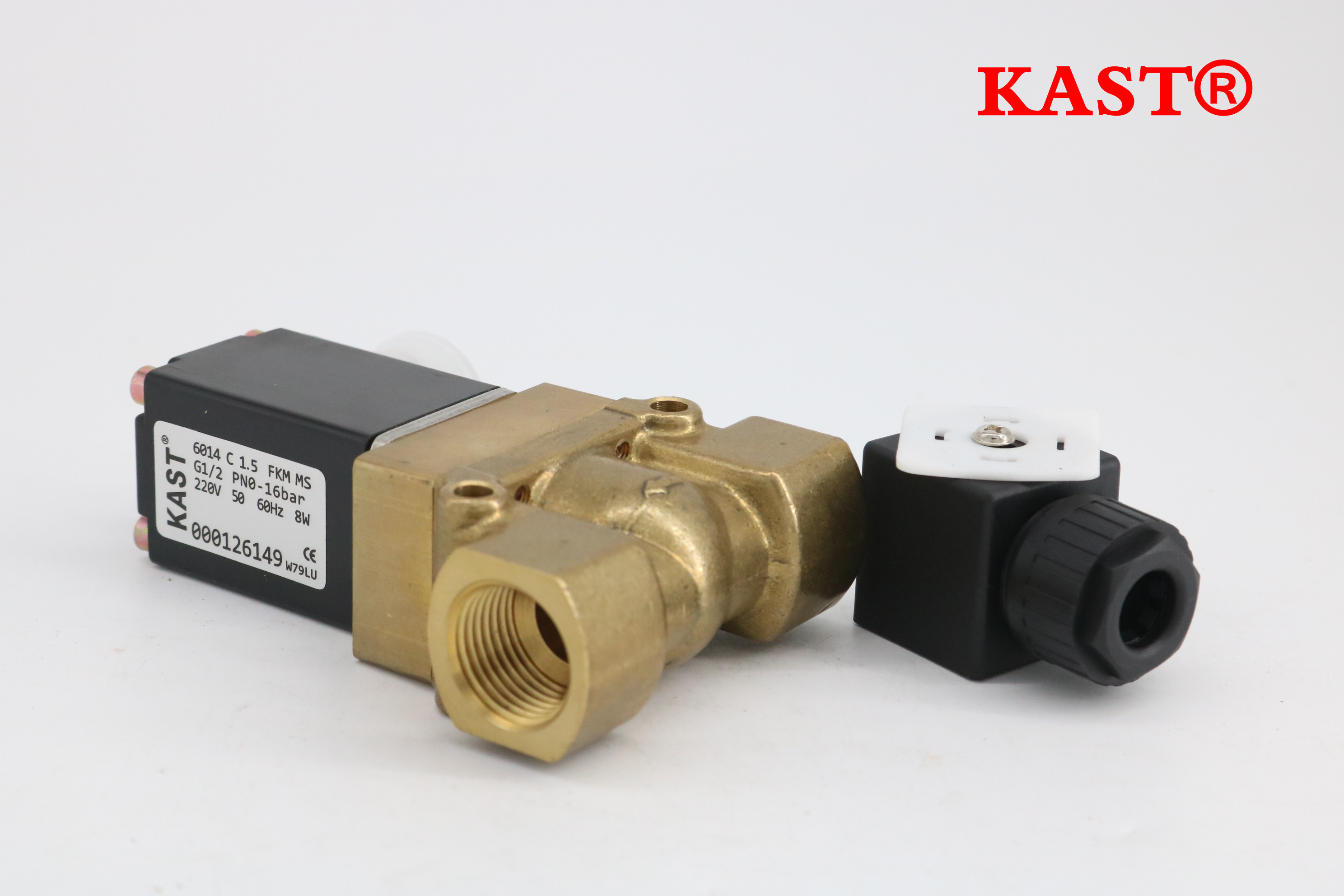 Kast Brand 1/8'', 1/4'', 3/8'', 1/2 '' 1 inch China Factory 3 Way Screw Air Compressor Parts Water Solenoid Valve 24V