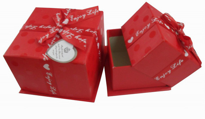 Set of Coated Ribbon Bow Christmas Ribbon Paper Candle Boxes Art Paper with Matt Lamination for Personal Care Packaging