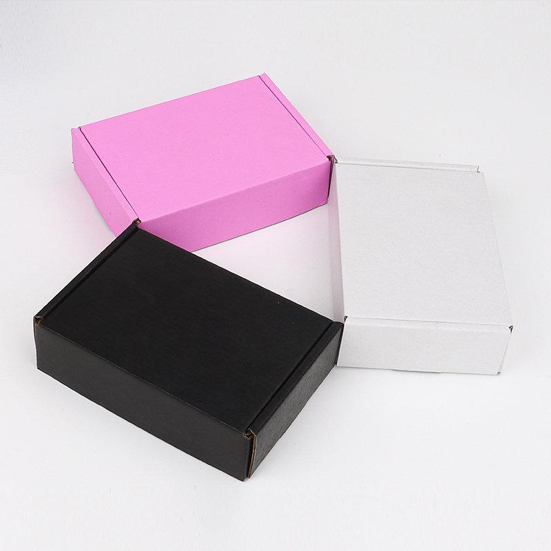 Logo Cosmetic Corrugated Extra Hard Packing White And Black kraft  Paper Box Airplane cardboard black shipping corrugated box