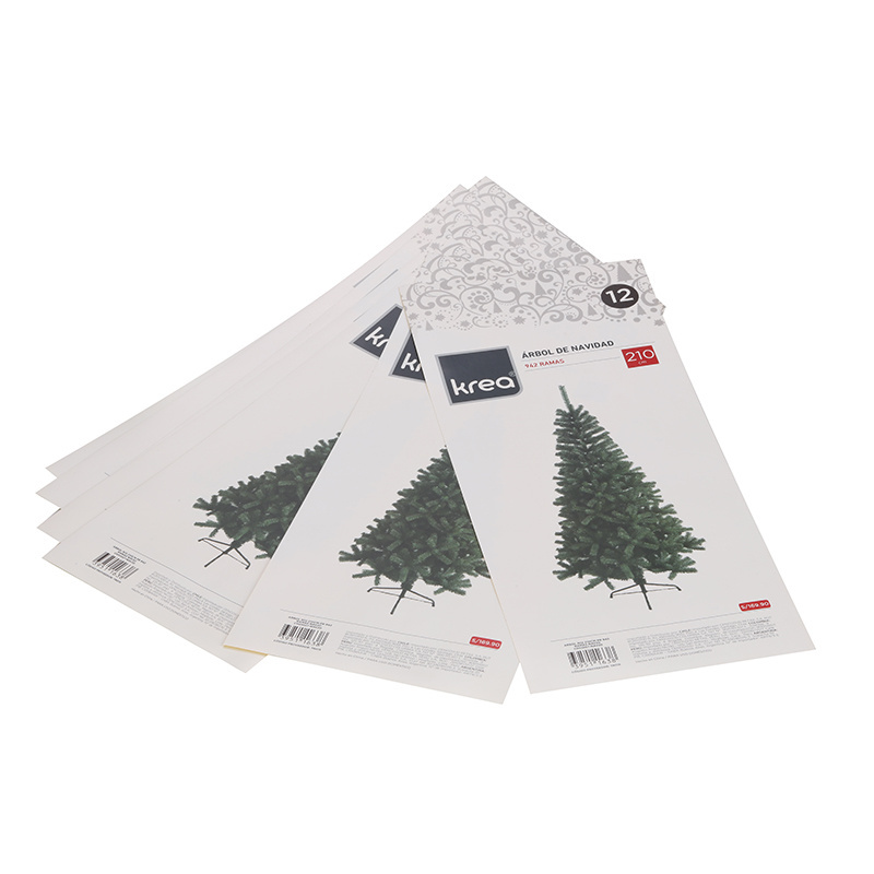 Custom Printed Adhesive Label Plastic Rectangle Color Sticker Christmas Tree Stickers