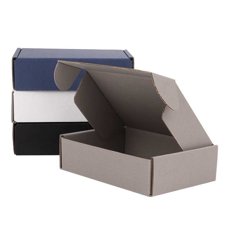 Logo Cosmetic Corrugated Extra Hard Packing White And Black kraft  Paper Box Airplane cardboard black shipping corrugated box