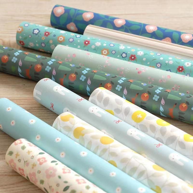 Two-Color Symphony Film Flower Tondo Flower Compostable Transparent Matte Light Blue Personalized Wrapping Paper