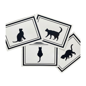 Cat Silhouette Blank Notecards with Envelopes Kitten Note Cards for Cat Lovers