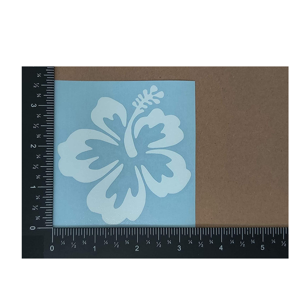 customize  white Hibiscus Decal 4 Pack  Hawaiian Hibiscus Flower Decals  flower stickers  cup and laptop stickers