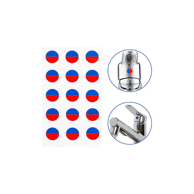 Hot and Cold Water Stickers Kitchen Faucet Stickers Red & Blue Vinyl Tap Faucet Transfer Stickers for Bathroom