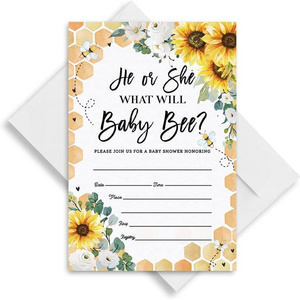 Bee Themed Card Honeycomb Bumble Bee Baby Shower Decor Bumble Bee Gender Neutral Invite