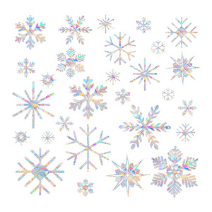 Christmas Snowflake Window Clings Non Adhesive Prismatic Decals for Window Glass