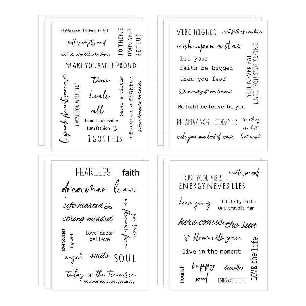 Custom Handwritten Letters Motivational Transfer Stickers Aesthetic Quote Stickers for Teens Adult Students Teachers Journaling