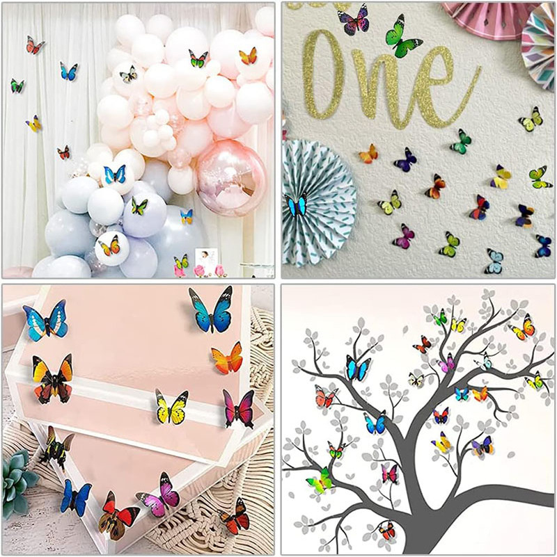 Wholesale Price Cake Decorations Butterflies Party Supplies Birthday Decoration 3d Gold Butterflies Cake Topper