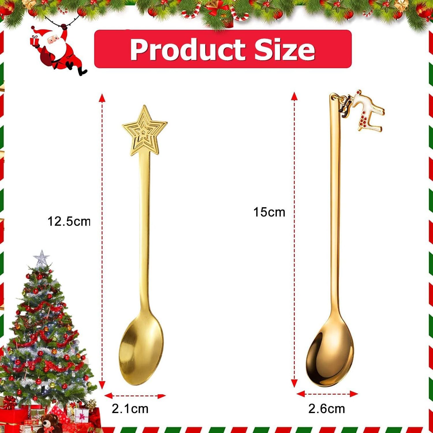 Edible Luxury Silver Black Table Long Handle Brass Korean Stainless Steel Gold Coffee Tea Spoons