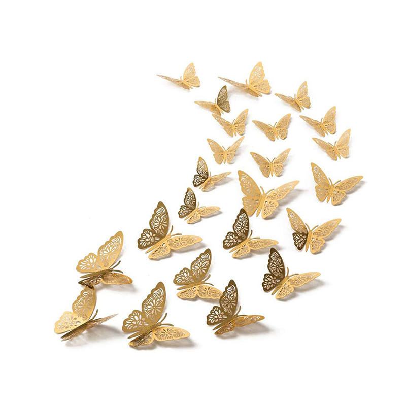 Wholesale Price Cake Decorations Butterflies Party Supplies Birthday Decoration 3d Gold Butterflies Cake Topper