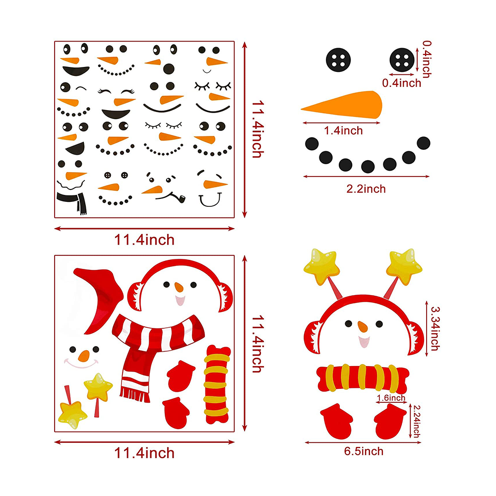 Snowman Faces Stickers Snowman Faces Decals Christmas Glass Window Sticker Cute Snowman Face Art Wall Decor Christmas Stickers