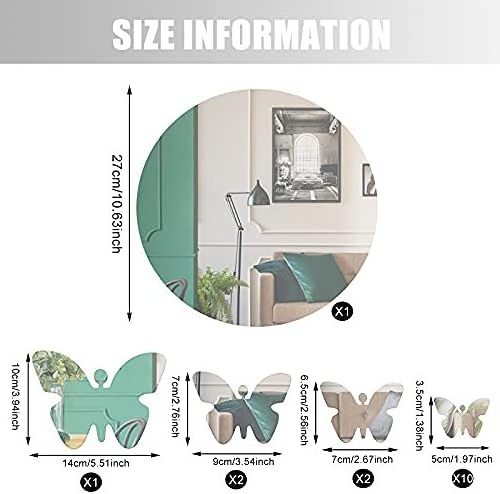 Christmas 3D Acrylic Mirror Wall Decor Stickers Removable Butterfly Mirror Wall Stickers DIY Butterfly Mural Decals for Home